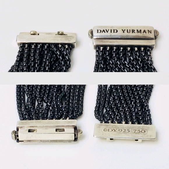 David Yurman Garnet Hematine 16 Row Chain Bracelet - Picture 4 of 7